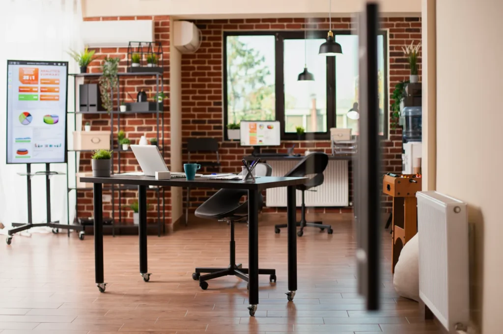 make a small office look and feel spacious